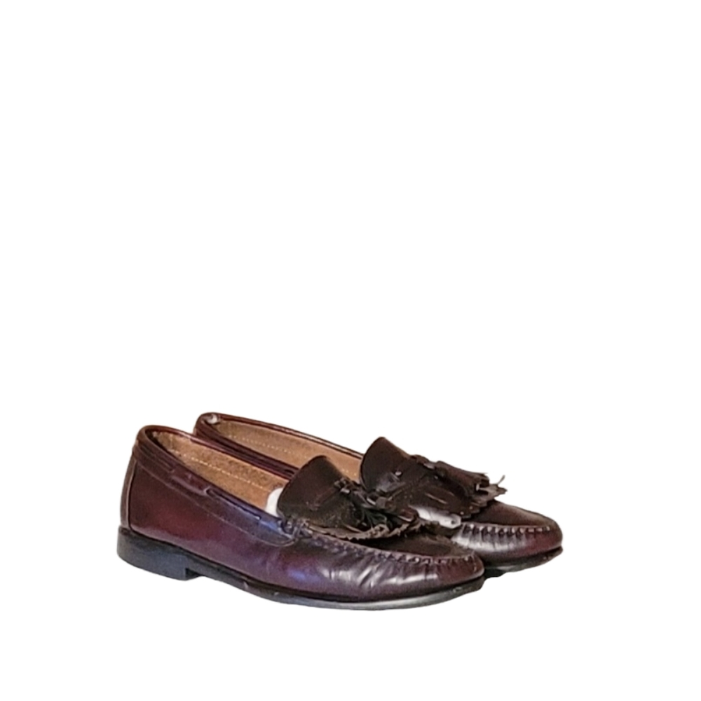 Bass Brand Vintage Leather Tassel Kiltie Loafer Size 9.5D/Men Designer Shoes